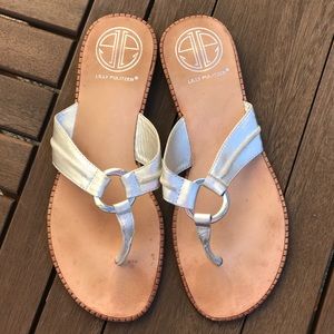Lilly Pulitzer McKim silver flip flop